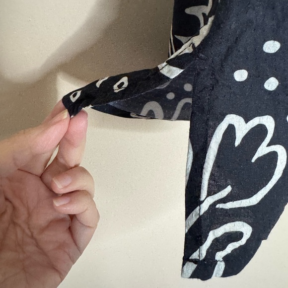 Gudrun Sjoden Organic Cotton Tunic Top Dress Black White abstract floral print - Picture 6 of 7